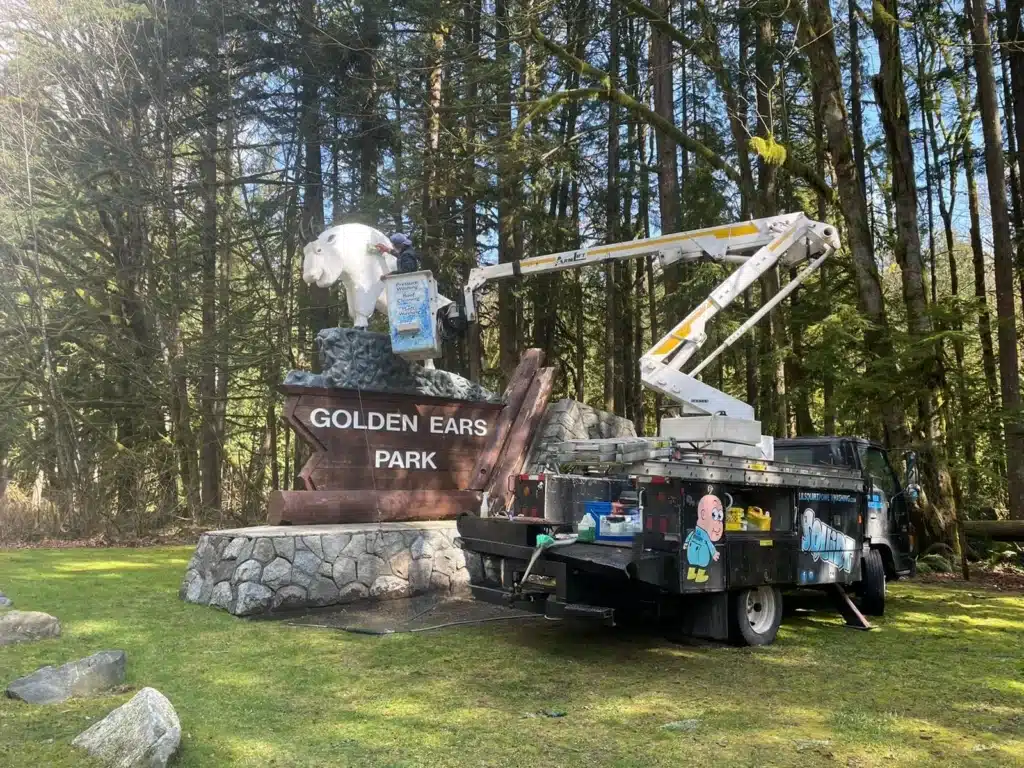 Golden Ears Provincial Park Entrance Cleaning Pressure washing and exterior soft washing in Maple Ridge, BC